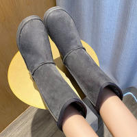Botas De Nieve BCEBYL De Terciopelo Cálido Y Moda Casual Con Punta Redonda Y Suela Gruesa Color Sólido Medias Cañas Para Mujer - details 3