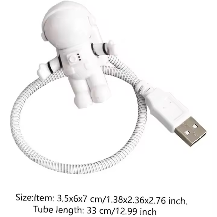 Lámpara de escritorio LED nocturna, luz USB ajustable, astronauta, hombre espacial, Flexible, plegable para PC, ordenador, luz decorativa para el hogar - 1