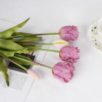 Nueva Parroquial Ola Tulipán De Silicona Flores Artificiales Suaves Y Cómodas Arreglo Floral Decoración Para Hogar Y Sala De Estar - details 9