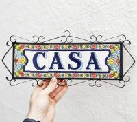 Letras y Números de Cerámica 11cm. (4.3") para la Pared - Esmaltados a Mano en España - Modelo "CANARIAS" - Ceramic Tile Letters And Numbers - details 2