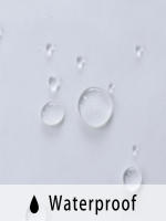Cortina Transparente Impermeable Para Exteriores 1Pc/2Pcs Color Negro Blanco Gris Hecha De Poliéster 100% Translúcida - details 3