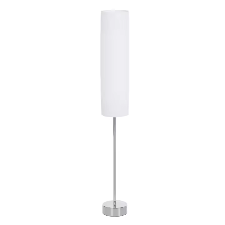 HOMCOM Lámpara de Pie Moderna para Dormitorio Estudio Salón (2 E27 Bombilla) Interruptor de y Bajo Consumo con Base de Acero Inoxidable 120 cm Blanco - 1