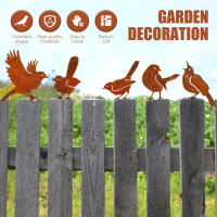 Juego De 5 Ornamentos De Pájaros Rusticos Para Jardín Estatuas De Metal Siluetas Para Decoración De Jardines Al Aire Libre En Vallas Y Ramas - details 3