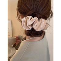 Elegantes Scrunchies De Veludo En Colores Sólidos 1 Pieza/4 Piezas Para Otoño/Invierno Cinturones Elásticos Para El Cabello Adecuados Para El Viaje Diario Regalo De Vacaciones - details 1