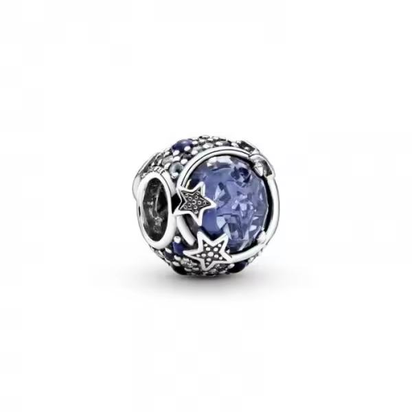 PANDORA Charm Plata de Ley Estrellas Brillantes Azul Celestial Joyería Mujer - 1