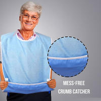 Bib Adulto Absorbente Y Lavable Reutilizable Protector De Ropa Impermeable De Algodón Para Ancianos Discapacitados Hombres Y Mujeres - details 3