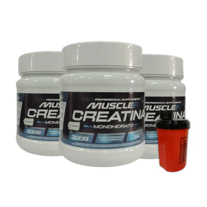 ¡Pack Ahorro! 3 x Creapure Creatina Monohidrato 300g + Shaker (regalo) - MuscleFit│MUSCLECULT│Mas músculos - 1