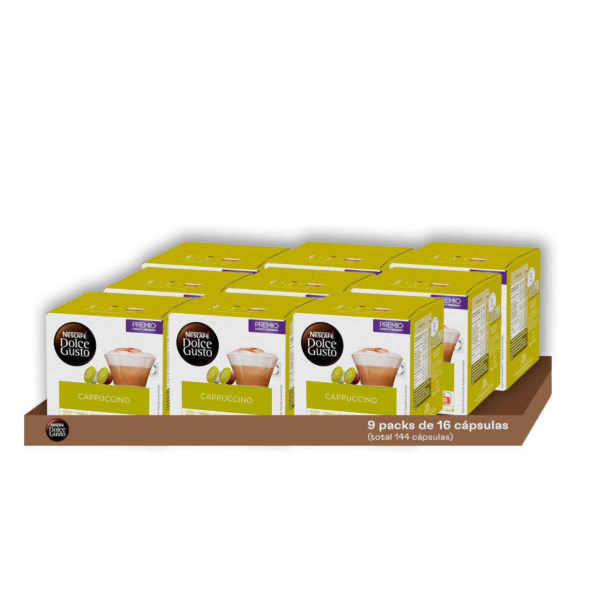 Dolce Gusto NESCAFÉ® Pack Especial Cappuccino – 144 Cápsulas | Cappuccino Clásico con Espuma Cremosa y Textura Sedosa