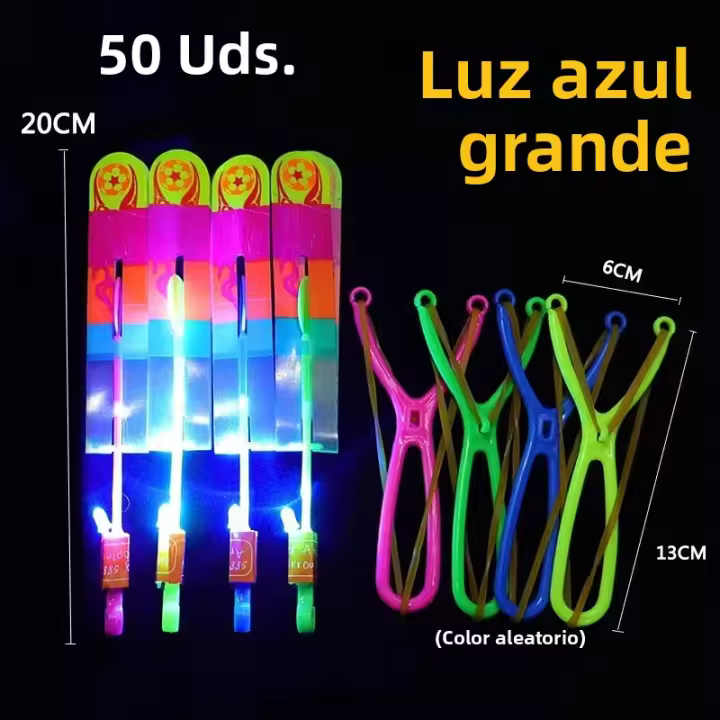 Juguete De Luz Sorprendente Flecha Rocket Helicóptero LED Juguete De Fiesta Divertido Regalo Para Niños Catapult De Banda De Goma - 1