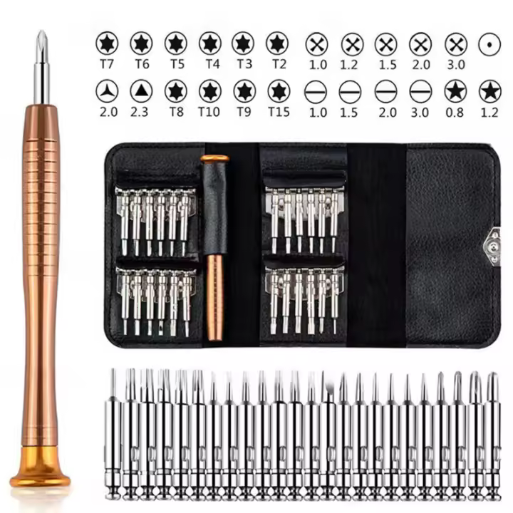 Juego De Destornilladores 25 En 1 Multifuncional Preciso Para Joyería Equipos Móviles Tabletas DIY Material Metálico - 1