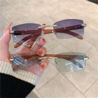 Gafas De Sol Rectangulares Punk Para Hombres Y Mujeres Estilo Trendy Sin Marco Protección UV400 Conducción Gafas De Moda Sin Marco Gradiente - details 0