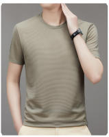 Camiseta De Hombre De Seda De Hielo Bambú Para Verano High End Base Superior Ropa Casual Transpirable Y De Secado Rápido - details 10