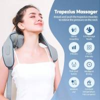 Almohada De Masaje Corporal Eléctrica Profundo Amasado Regalo De Navidad Para Cuello Espalda Hombros Uso Doméstico Y Salud - details 4
