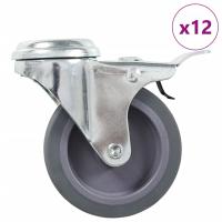 vidaXL Ruedas Giratorias Agujero Pasador y Frenos Dobles 75mm Almacén Útil Cantidad 4 unidades,  8 unidades,  12 unidades y mas - details 1