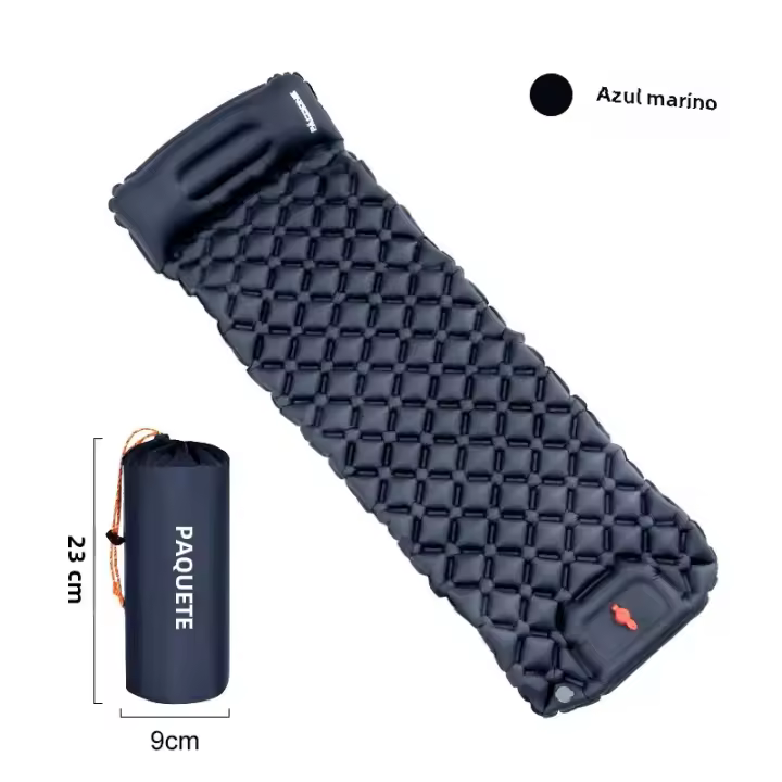 PACOONE Almohadilla De Dormir Para Acampar Al Aire Libre Con Cojines Y Bomba De Inflado Integrada Matrícula De Viaje Ultraligera TPU Nylon - 1