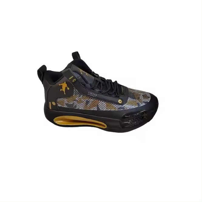 modelo basket 4 negro oro deportiva hombre baloncesto muy comoda y confortable  flexible y moda - 1