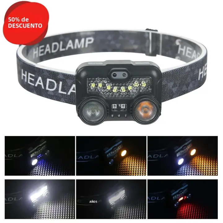 Linterna Frontal LED Recargable Con Inducción COB Para Camping Senderismo Pesca 5 Modos Impermeable Tienda En Línea XIWANGFIRE - 1