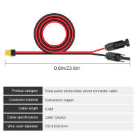 Cable De Carga Solar 0.6M/1.6M Con Adaptador XT60 a Conector Macho Y Hembra Para Batería Pack Cable De Extensión 12AWG - details 0