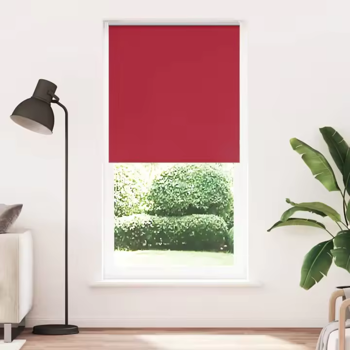 vidaXL Estor Enrollable Opaco Rojo de Tela en dimension 230 cmx105 cm/230 cmx110 cm/230 cmx115 cm y más | protección solar decorativa para ventanas hogar oficina dormitorio fácil de instalar - 1