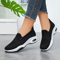 Zapatillas De Mujer Rimocy Moda Transpirables Tejidas 2024 Primavera/Otoño Casuales Sin Cordones Zapatos De Caminar Con Almohadilla De Aire Talla Verdadera Para Tamaño 36-41 - details 1