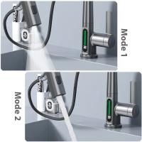 Grifo De Baño Con Pantalla Digital De Temperatura Regulador De Agua Caliente Y Fría Torneado De Latón Cerámica Para Lavabo - details 7