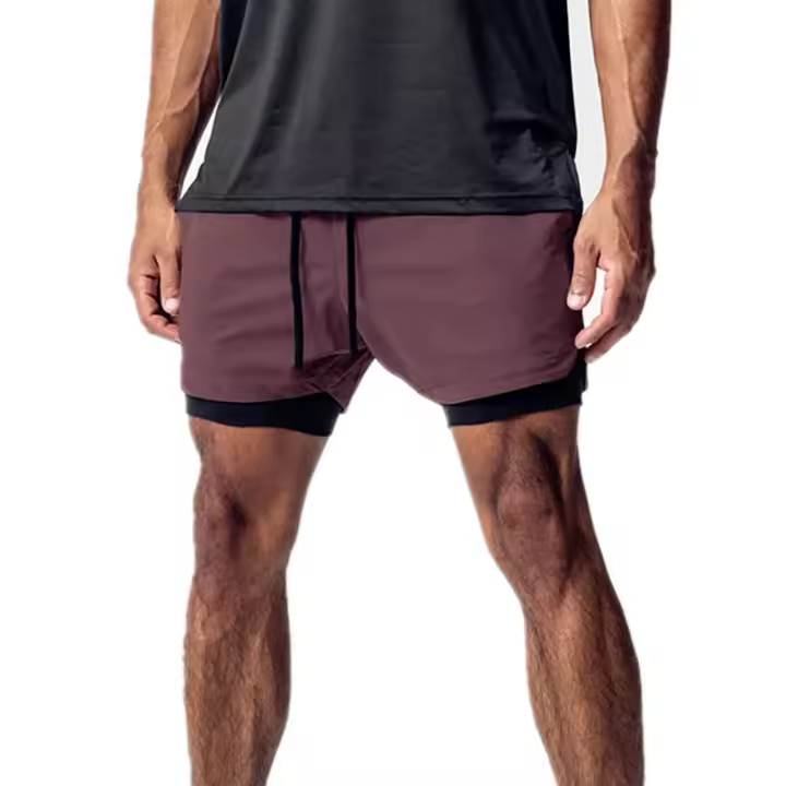 Nuevos Shorts De Verano Para Hombre Doble Capa Gimnasio Deportivo Secado Rápido Entrenamiento 2 En 1 Multibolsillos Pantalones De Correr - 1