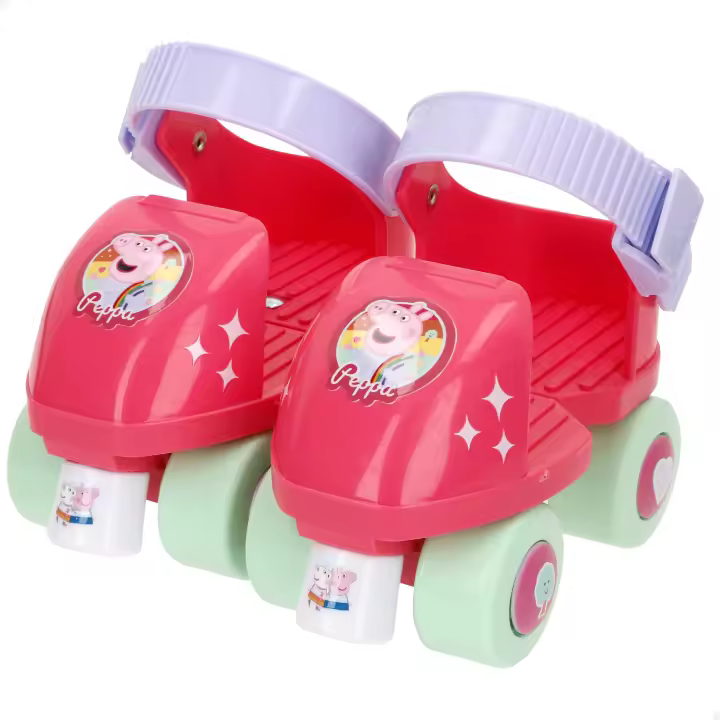 Peppa Pig Patines 4 ruedas, talla 22 a 29, máx. 20 kg, niños +3 años, medidas, talla ajustable, freno delantero, diseño colorido, desarrollo de la motricidad fina y estabilidad, actividades exterior, juegos para niños, deportes niño - 1