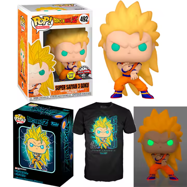 Funko Funko Pop and Tee  GOKU SS3 SUPER SAIYAN 3 EXCLUSIVA GITD Dragon Ball  Gohan  Super Saiyan 492 - 1
