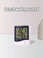 Termómetro Y Higrómetro Digital HTC-1 Con Alarma Y Calendario 5 Funciones Pantalla Grande Soporte De Escritorio Y Montaje En Pared Blanco - details 2