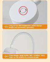 Lámpara De Lectura LED Mini Plegable Con Clip Y Recarga USB Protección Ocular 3 Colores Luz Nocturna Para Mesa Portátil - details 12