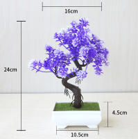 Planta Artificial De Bonsái En Maceta Pequeña Para Jardín Decoración De Hogar Y Mesa Material De Plástico Ornamento De Flor Sin Mantenimiento - details 3