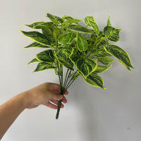 35cm Planta Artificial De 7 Cucharas Hojas De Planta Falsa Scindapsus Para Decoración De Jardín Oficina Casa Y Hotel Material Plástico - details 5