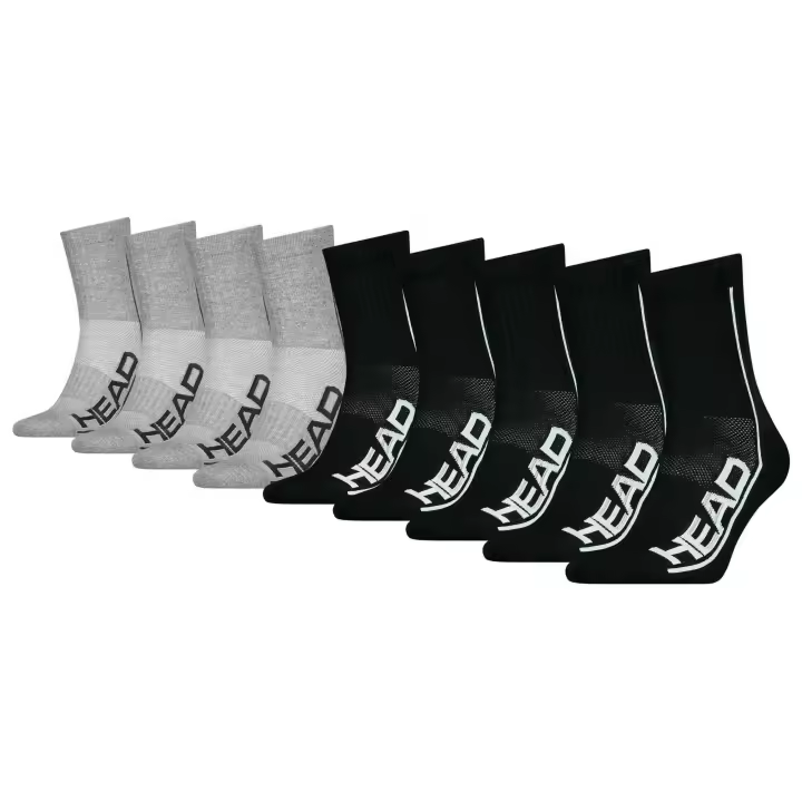 HEAD Calcetines Unisex Crew, pack de 9 - PERFORMANCE SHORT CREW ECOM, Mesh, Logo HEAD PERFORMANCE SHORT CREW 9P ECOM - 1