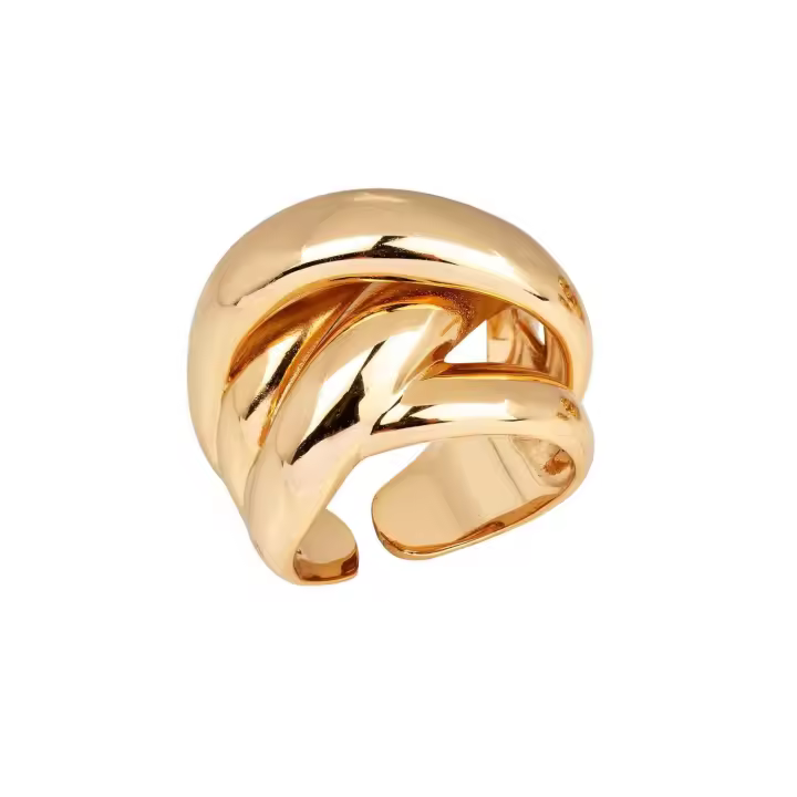 Anillo Vidal & Vidal Tiras chapado Dorado X45639 - 1