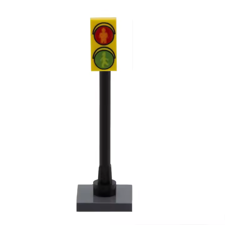 PLAYZOCO Señal trafico semáforo, Juguetes construcción, señal trafico Juguete, Accesorio señalización Juguetes, Mini semáforo tráfico, 5 cm Altura, Compatible con Lego - 1