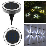 4Pack Luces Nocturnas Solares IP65 Impermeables Para Exteriores Lámparas De Suelo LED 360° Para Jardín Yarda Lawn Balcon Decoración - details 0