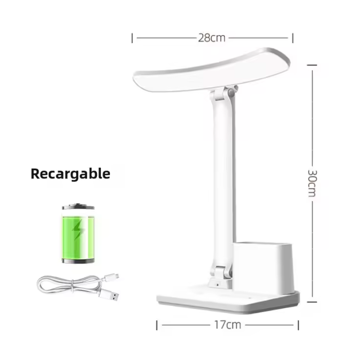 Lámpara De Escritorio LED Táctil Recargable USB Con 3 Niveles De Iluminación Protección Ocular Plegable Para Dormitorio Luz Nocturna Para Mesa - 1