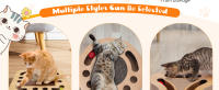 Nobleza - Rascador para Gatos con Hierba Gatera,Redonda Rascadoras de Cartón para Cama con 2 Juguetes para Gatos Interactivos Pelotas - details 3