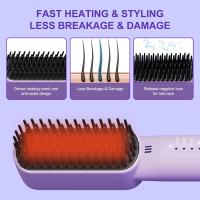 Mini peine alisador de pelo portátil para Mujeres, alisador de pelo Caliente recargable - details 0