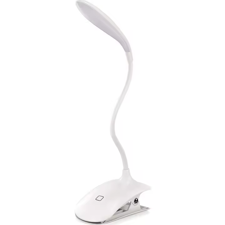 Lámpara de lectura recargable, 16 LED, lámpara de lectura con clip de 3 luces para cama, control táctil, ideal para niños y amantes de la lectura, color blanco - 1