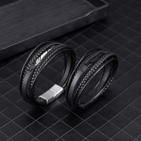 Pulsera De Cuero Y Aluminio Vintage Con Abrazadera Magnética Versátil Para Hombre Estilo Multifacético Y Moda - details 2