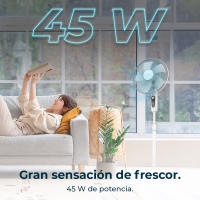 Ventilador de Pie - Cecotec EnergySilence 515 MaxFlow White – 16", 45W, Temporizador, 3 Velocidades y Oscilante - details 4