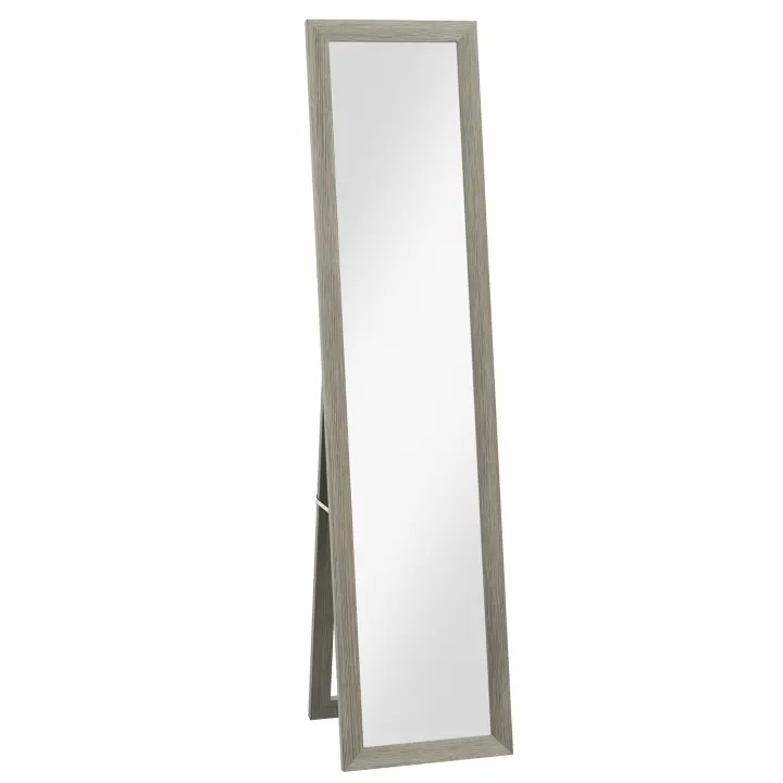 HOMCOM Espejo de Cuerpo Entero 37x157 cm Espejo de Pie Espejo de Pared Forma Rectangular con Marco de Madera Decorativo para Salón Dormitorio Pasillo - 1