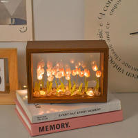 20PCS Luz Nocturna De Tulipán DIY Hecho a Mano Marco De Fotos Decoración De Hogar Atmosfera Regalo De San Valentín Navidad Cumpleaños - details 6