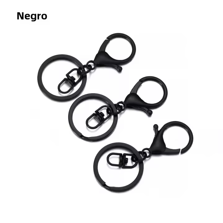 Lote De 5 Llaveros De Anillo Largo 70mm Con Cierre De Langosta Para Fabricación De Joyas Suministros De Enlaces Metálicos De Aleación De Zinc Estilo Trendy Unisex - 1