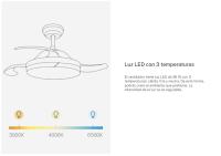 CREATE - Ventilador de Techocon Luz LED y Control Remoto - 6 Velocidades, Tamaño Ø91cm -  WIND CLEAR - details 4