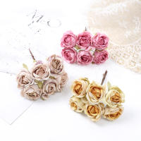 6Pcs Arreglo De Flores Artificiales Peonía Para Decoración De Hogar Y Bodas Decoración De Habitaciones Falsas Flores Para Wreaths De Manualidades Y Regalos - details 5
