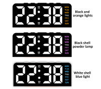 Reloj De Alarma Digital LED 7'' Con Dimmer De Brillo Tres Niveles Dual Alarme Temporizador Fecha Luz Nocturna Para Dormitorios Estilo Moderno Material Plástico - details 9