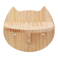 Estante De Madera Para Gato Montado En La Pared Con Escaleras Y Perches En Forma De Rostro De Gato Mobiliario De Mascotas Para Gatos Internos Dormitorio Y Descanso - details 6