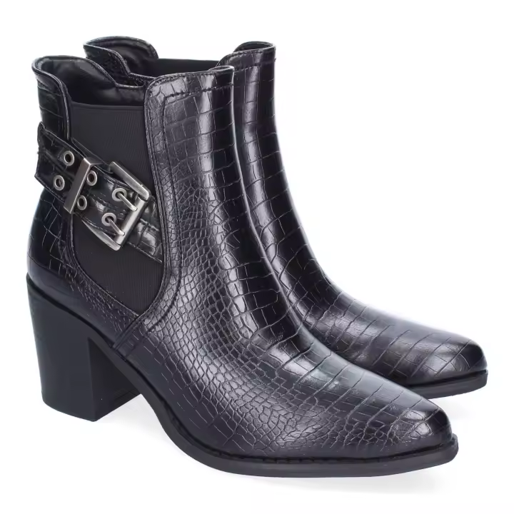 PuntoSalao Botines de tacón elegantes hebilla para mujer color negro M-797 - 1